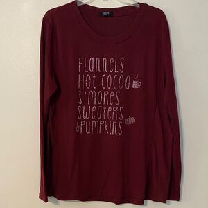 Modern Canvas Red Long Sleeve Graphic Tee